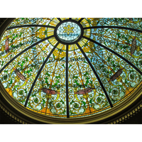 Dôme en vitrail islamique, plafond en vitrail religieux, art de la soudure, dôme en verre décoratif, puits de lumière pour église