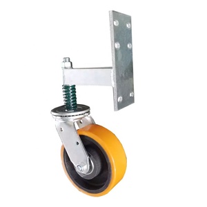 6 X2 Zoll Hochleistungs-<span class=keywords><strong>PU</strong></span>-Tor rolle mit Schrauben und feder belastetem Zaun Tor Rollen rad Rollen für Farm Villa Garden - Product Image 2