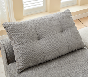 Canapé modulaire sans accoudoirs, à assembler soi-même, tissu chenille, fauteuil-canapé avec coussin pour le cou et le dos - Product Image 5