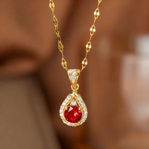 Collar YWXS de Moda 2025 con Colgante de Gota de Agua con Circonita, Estilo Zodiaco, de Alta Gama, Ligero, Lujoso, Simple, para Mujer, al por Mayor - Product Image 4