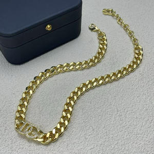 Set Perhiasan Fashion Kalung Berlian Warna Baru Gaya Vintage Wanita dan Gelang Rantai Huruf DG - Product Image 6