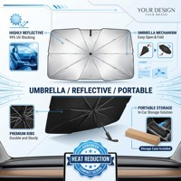 Pare-soleil de pare-brise de voiture portable en polyester, protection UV, pare-soleil rétractable, modèle universel, logo personnalisé