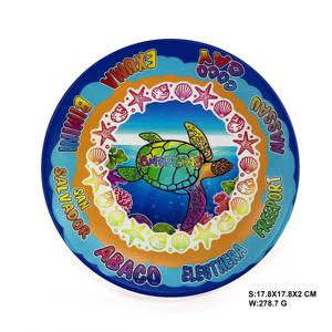 Plaque murale avec logo personnalisé Plaque décorative en céramique posée sur la table Plage Dauphins Conque Design Bahamas Cadeaux souvenirs - Product Image 3