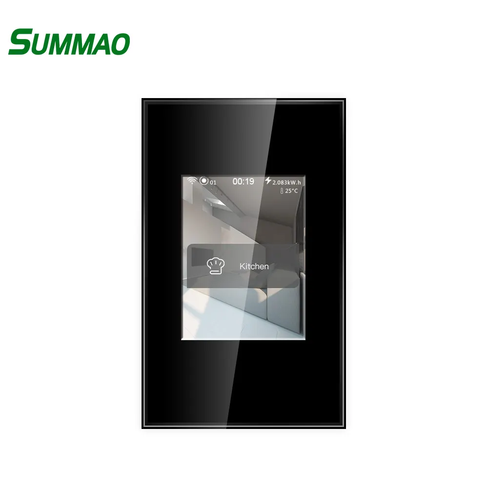 Villa Mewah Menggunakan Desain Unik Saklar Wifi Pintar SUMMAO LCD WIFI Dinding Saklar Pintar dengan Teknologi Jaring WIFI Paling Canggih.