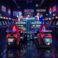 Machine de jeu de course de motos à deux joueurs avec environnement urbain virtuel pour les parcs d'attractions pour enfants