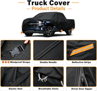 Housse de protection intégrale pour pick-up en tissu Oxford toutes saisons, résistante à l'eau, protège la peinture de la voiture, accessoires auto, anti-UV, anti-poussière, anti-rayures