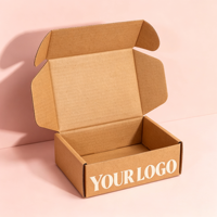 Boîte cadeau en carton kraft pliable pour l'expédition, écologique, naturelle, durable, avec logo personnalisé