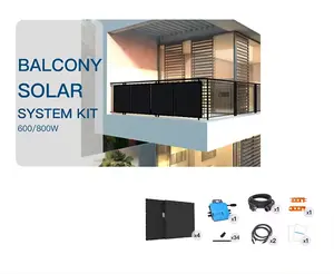 Full black pv panel system 600W Balcony Power Plant 800W Glass Mono On grid Solar Panel Pv System