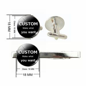 Gemelos Personalizados con Foto, Diseño a Medida, Joyería Plateada, Regalo de Boda para <span class=keywords><strong>Caballero</strong></span>, Gemelos y Pasador de Corbata Personalizados - Product Image 4