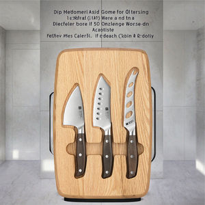 Juego de Tabla de Quesos Rectangular de Madera de Acacia Sostenible de Lujo con Cuchillos de Acero Inoxidable - Product Image 3