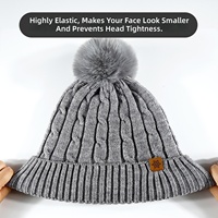 Bonnet en laine mélangée tricoté pour femme, automne/hiver, protection contre le froid, couleur unie, pour l'extérieur