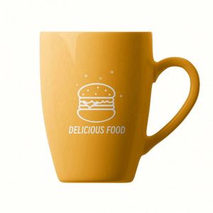 Creative Gifts Advertising Logo Print 11Oz Coffee <b>Large</b> Shape <b>Cup</b> Straight Ceramic Mugs - Product Image 2