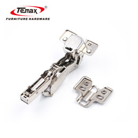 Temax HBJ165 Charnière hydraulique à base fixe en fer nickelé 170g, fermeture douce pour porte d'armoire et meuble