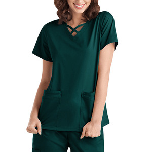 Blouse de laboratoire tissée avec logo personnalisé OEM, uniforme de salon de beauté, infirmière, haut, blouses d'hôpital unisexes - Product Image 4
