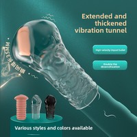 Protège-Glande Vibrant en Silicone pour Homme, Préservatif Pénien pour Allongement et Épaississement, Étanche IPX7, Texture Cristalline, Jouet Sexuel