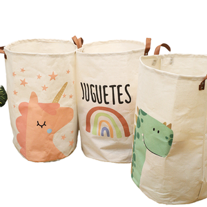 Cesto de Ropa Plegable de Lona con Diseño de Unicornio y Dinosaurio, Ecológico, Novedad 2024, para Niños - Product Image 1