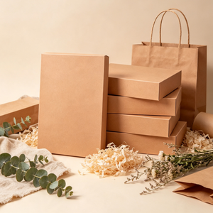 Boîte cadeau rigide en papier kraft uni, boîte en carton rectangulaire à fond plat avec couvercle pour vêtements, écharpes, cosmétiques, emballage de cadeaux de fête - Product Image 5