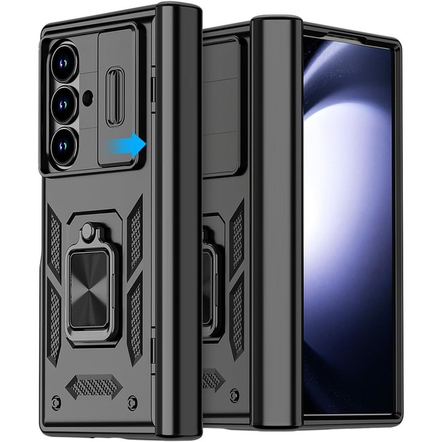 For Samsung Z Fold8 Ultra Wholesale 2 in 1 Hard PC TPU Hybrid Armor Case Full Wrap Hinge 360 Rotatable Ring Kickstand case