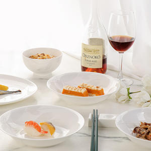 ชุดจานอาหารลายพืชแบบจีนโบราณ ขอบทองหรูหรา ทำจากกระเบื้อง Bone China สีขาว สำหรับตกแต่งโต๊ะอาหารที่บ้านและร้านอาหาร - Product Image 1