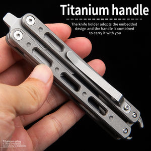 سكين تيتانيوم Balisong قابل للطي سهل الحمل للتدريب في الهواء الطلق و من من من من من من من من من من - Product Image 3