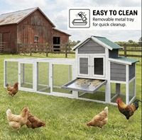 Grand poulailler multifonctionnel écologique pour l'extérieur, design spacieux, en bois durable, résistant aux intempéries, toutes saisons