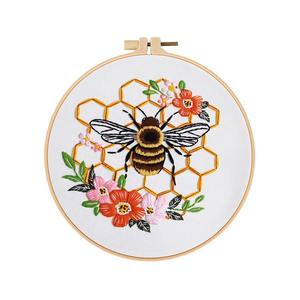 Gran oferta, Kit <span class=keywords><strong>de</strong></span> <span class=keywords><strong>punto</strong></span> <span class=keywords><strong>de</strong></span> <span class=keywords><strong>cruz</strong></span> <span class=keywords><strong>de</strong></span> abejas bonitas con aro, juego <span class=keywords><strong>de</strong></span> bordado Diy hecho a mano creativo para principiantes - Product Image 6