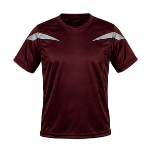 Custom American Football Jersey Sublimated Sports Shirt <b>Maroon</b> Silver Team Training <b>Top</b> Moisture Wicking Performance Tee Youth - Product Image 1