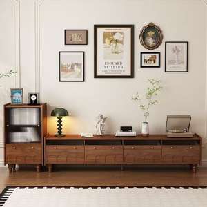 Mueble de TV Retro Minimalista Wanjulai, Mueble de Salón con Almacenamiento de Madera Maciza - Product Image 3