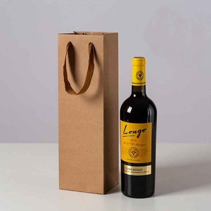 ถุงกระดาษคราฟท์ใส่ขวดไวน์พิมพ์โลโก้ส่วนตัว ถุงหิ้วไวน์แบบกำหนดเอง ถุงกระดาษบรรจุภัณฑ์ของขวัญสำหรับธุรกิจขนาดเล็ก - Product Image 2