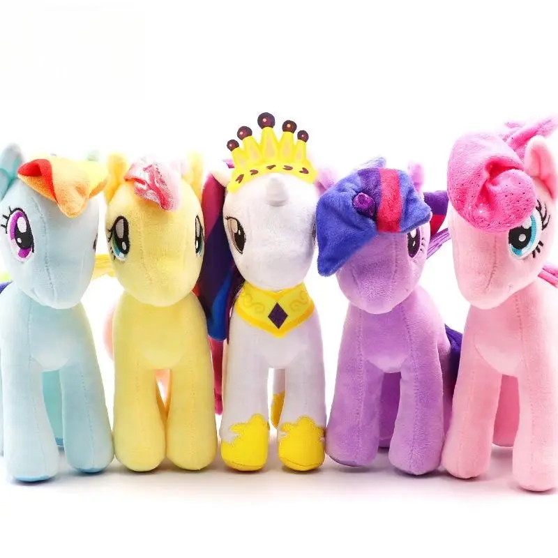 Stuffed 100% PP Cotton My Littled Pony Plush Cute Horse Toy Purple Joy Beaty Unicorn Pluches Birthday Gift Girl Colorful Toy