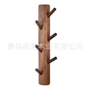 Solid Wood Coat <b>Hooks</b> Rectangle 6 <b>Hooks</b> Wall Mounted Nordic Style Easy Install Entryway Hangers - Product Image 4