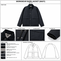 Veste de travail américaine vintage en coton rembourré coupe ample avec logo frontal, en poly lavé, coupe-vent, épaisse, pour l'hiver, pour hommes (UE/US)