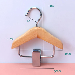 Solid Wood <strong>Mini</strong> Pet Clothes <strong>Hanger</strong> with Clip and Hook for Dog Clothing &amp; Pet Accessories - Product Image 3
