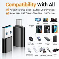 Adaptateur universel OTG Type C 3.0, USB C mâle vers USB-A mâle/femelle, convertisseur avec sortie DC pour PC, ordinateur, accessoires de téléphone portable