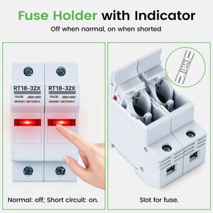 Base <span class=keywords><strong>de</strong></span> Fusible Térmico Cilíndrico <span class=keywords><strong>de</strong></span> 10*38 mm, Alta Capacidad <span class=keywords><strong>de</strong></span> Ruptura, para <span class=keywords><strong>Caja</strong></span> <span class=keywords><strong>de</strong></span> <span class=keywords><strong>Fusibles</strong></span> <span class=keywords><strong>de</strong></span> CC RT18-32 32A 1P 2P 3P 4P, Fabricación OEM - Product Image 4