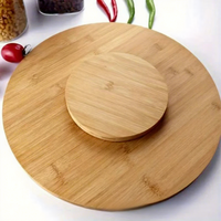 Assiette rotative à 360 degrés en bambou et en bois, assiette spéciale pour le thé de l'après-midi, exquise.