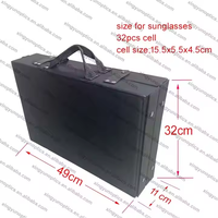 32 pièces paquet de lunettes de soleil stock prêt valise d'affichage portable pratique étui à lunettes valise de lunettes de soleil