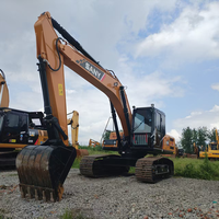 Excavatrice sur chenilles d'occasion Sany SY215C de 21 tonnes, haute performance, sans fuite d'huile, avec cabine climatisée, à vendre