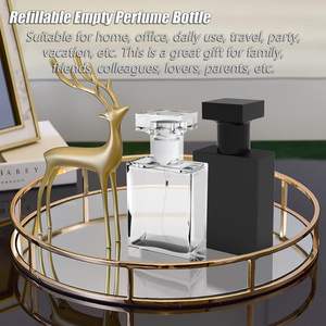 Wholesale 30ml 50 ml 75ml 100ml <b>Empty</b> Luxury Flat Square <b>Spray</b> Fragrance Parfum <b>Bottle</b> Black Refillable Perfume Glass <b>Bottle</b> - Product Image 4