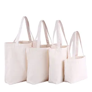 High quality cotton full printing shopping canvas tote Bag assorted color