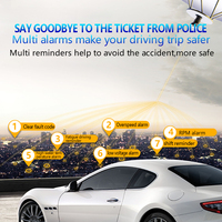 HUD Mobil OBD2 3 Warna, Alarm Kecepatan Multi-Tahap, 8 Mode Tampilan, -40 ° C hingga 80 ° C Proyektor Tanpa Ghosting untuk Kendaraan OBDII