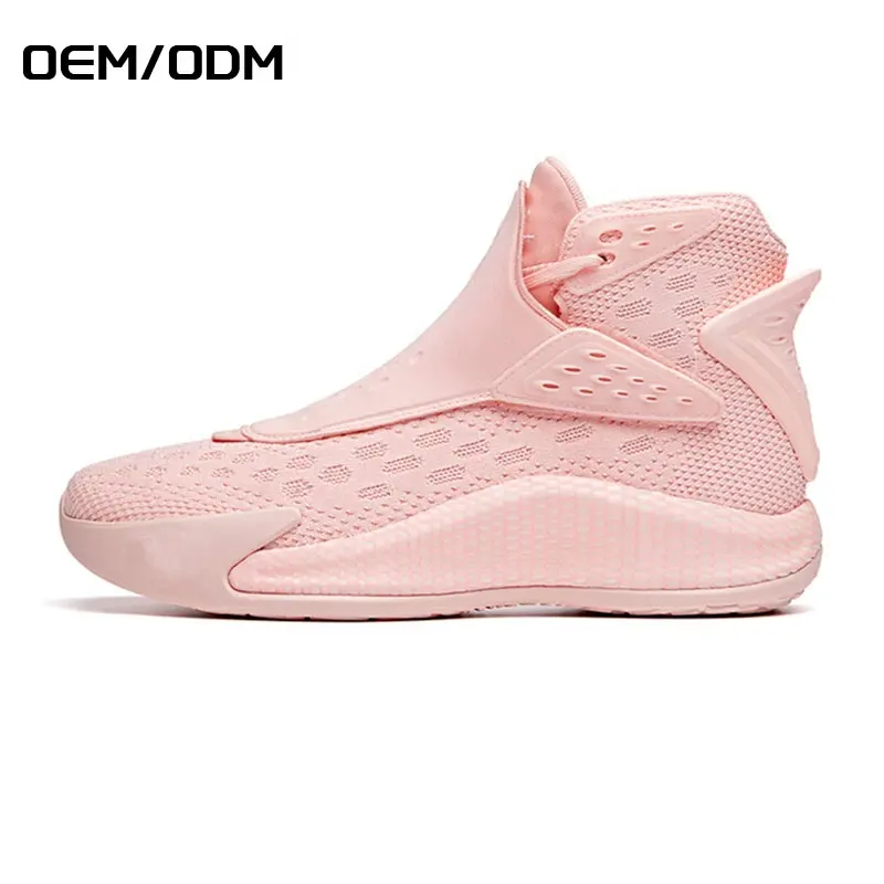Custom Wholesale Unisex Men Sport Sneaker Basketball Shoes High Quality Fashion Women Box MD Rubber Pink Mesh Women