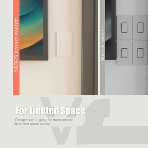 Tuya Smart WiFi 3 <strong>Way</strong>/<strong>Single</strong> <strong>Pole</strong> Push Button Light <strong>Switch</strong> Neutral Wire Required Voice Control - Product Image 6