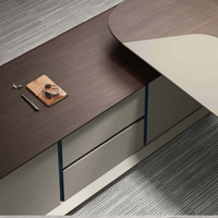 Bureau de direction moderne - Design incurvé unique, haute qualité, grand espace de rangement pour bureaux haut de gamme