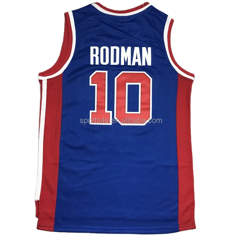 throwback retro classic detroit city smiling assassin Isiah Thomas 10 Dennis Rodman stitched embroidery jersey