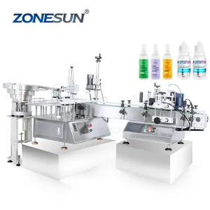 ZONESUN ZS-AFCL2 Full Automatic Desktop Small Bottles Liquid Filling Capping And Labeling Machine
