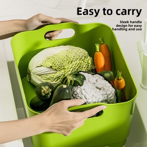 Cesta de drenaje manual para lavar frutas y verduras en el fregadero, de PP, sostenible, creativa, organizador doméstico - Product Image 4