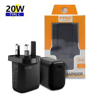 Chargeur rapide PD 3.0 20W USB-C avec câble Type-C, protection OTP 5V/3A pour iPhone 15/16/14 et ordinateurs portables Android