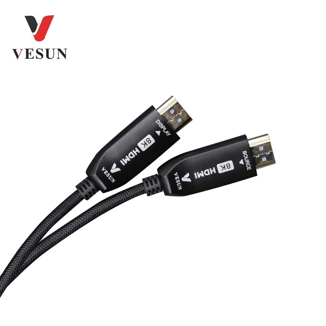 VESUN chip 4-core & kabel AV 8k tembaga, kemurnian tinggi, kabel video HDR 2 M-50 m, kabel 8k untuk proyektor