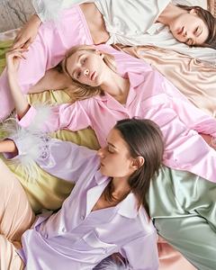 Kadın pijama parti doğum günü tatil bayanlar uzun pantolon kaz altın ve pembe düz saten ipek devekuşu tüy elbise Rave kıyafet - Product Image 3